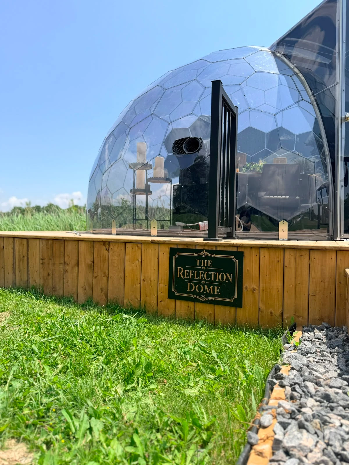 The Reflection Dome with its estate signage